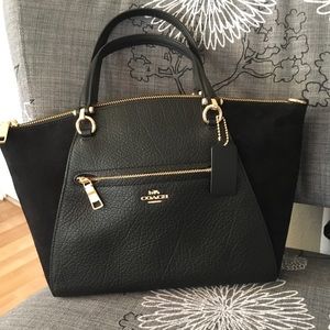 New Coach Black Suede / Pebble Leather